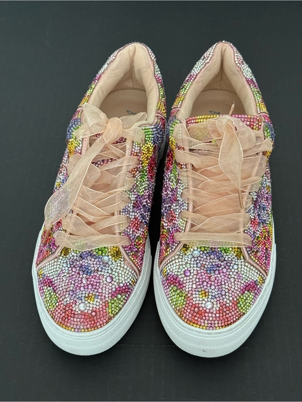Betsy Johnson Rhinestone Multi-Color Sneakers Size 9.5 - Picture 11 of 13